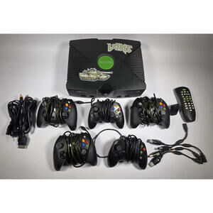 Xbox Original Console w/ 5 Controllers, DVD Remote, Carrying Case - Untested